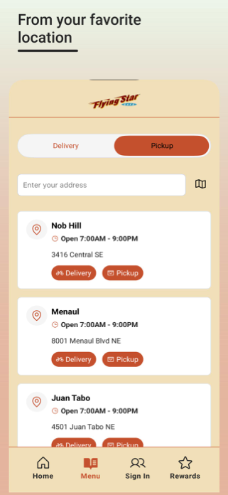 Flying Star Cafe Ordering app Screenshot 3 of 4