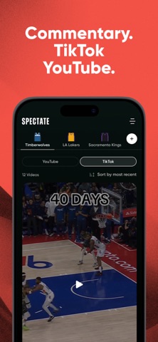 Spectate Sports: Basketball iPhone screenshot