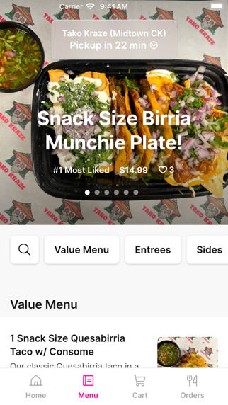 Tako Kraze iPhone screenshot 2 - Food & Drink app