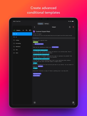 Snippety - Snippets Manager ipad screenshot 3