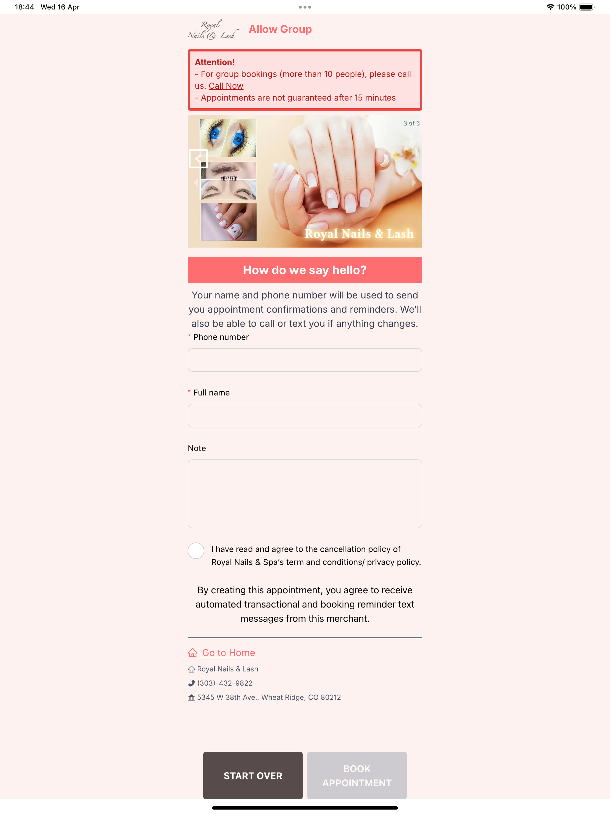 Royal Nails & Lash Booking