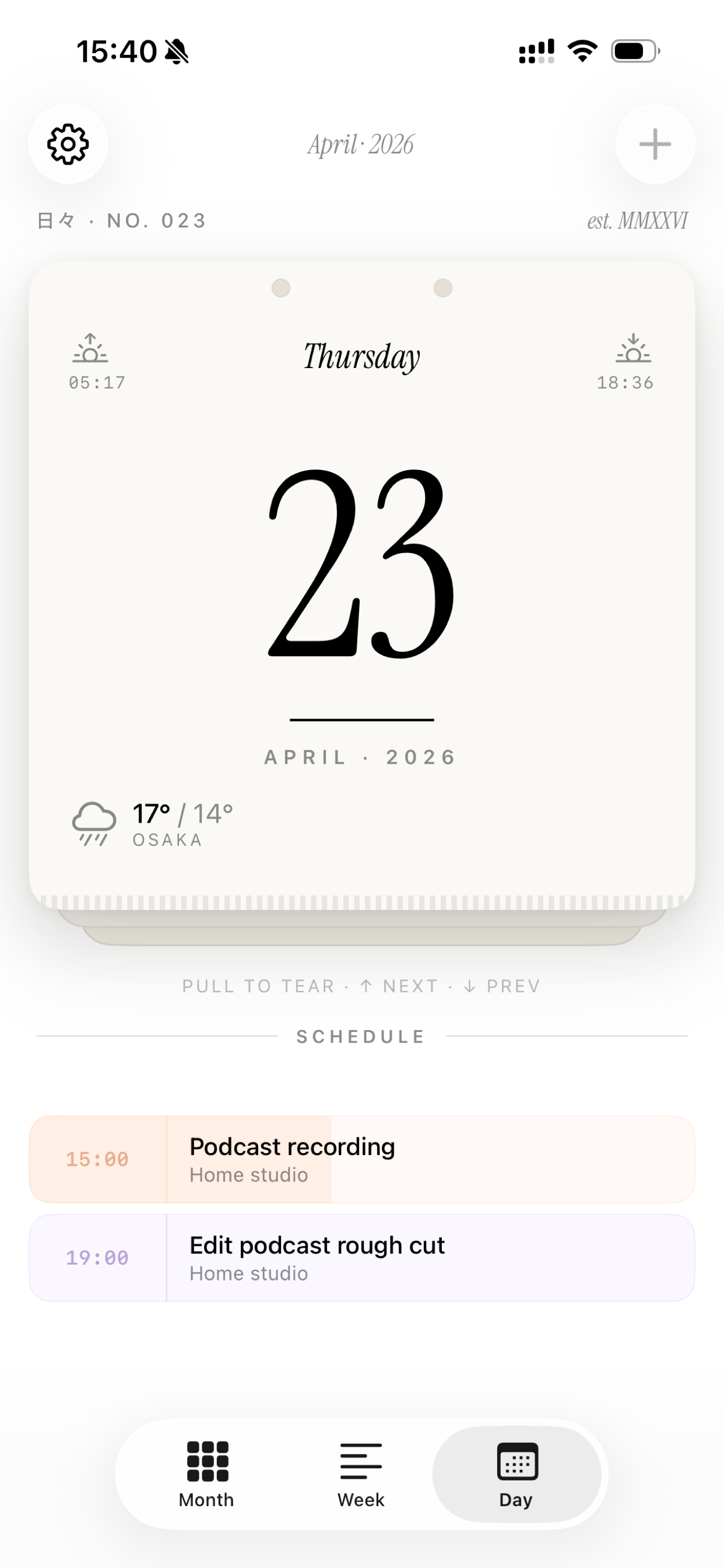 Hibi Calendar