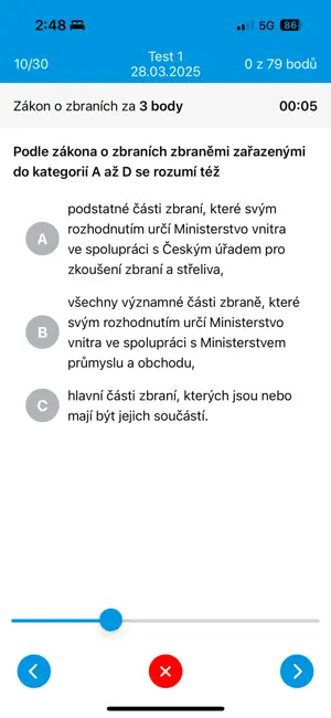Testy na zbrojní oprávnění screenshot 3
