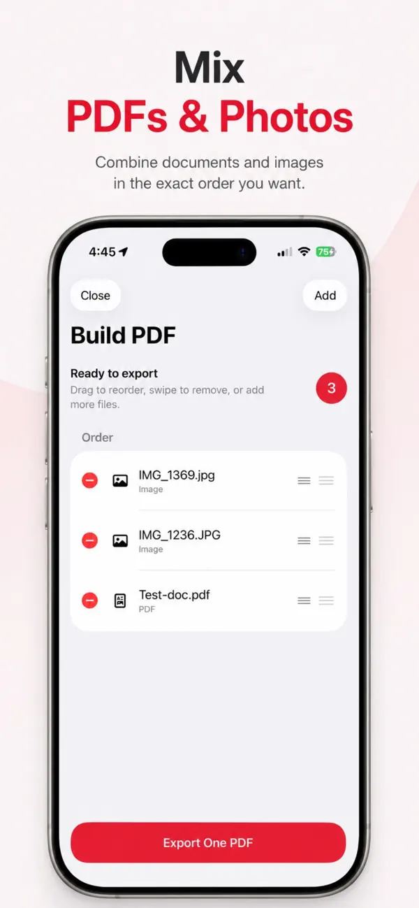 Screenshot #1 pour Attachments to PDF
