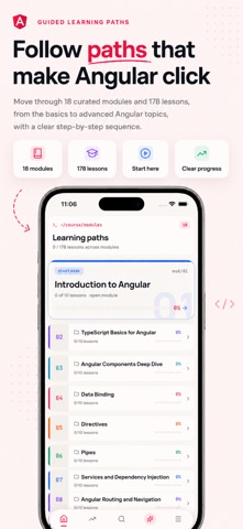 Learn Angular & TypeScript iPhone screenshot