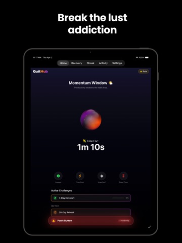 QuitHub - Addiction Recovery iPad screenshot