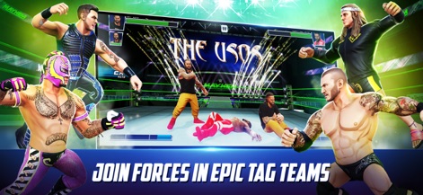 WWE Mayhem - Experience the excitement of tag-team match-ups, showcasing multiple Superstars in dynamic action and strategic team play.