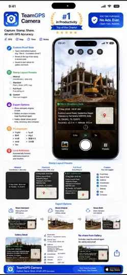 Captura de pantalla de TeamGPSCamera en iPhone 2