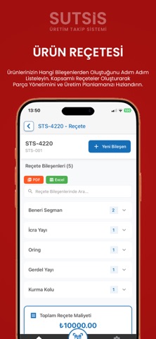 SUTSIS: Üretim ve Stok Takibi iPhone screenshot
