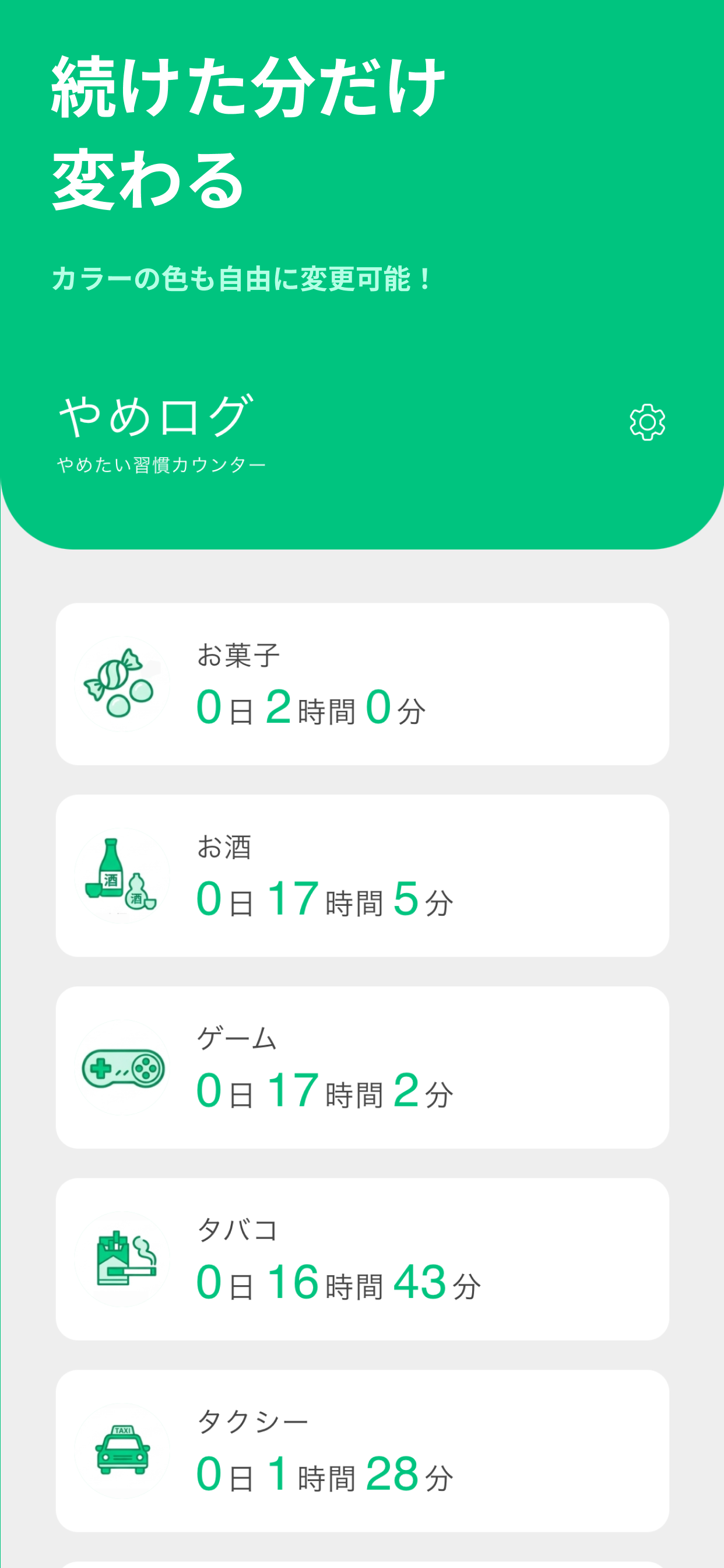 やめたい習慣カウンター・禁煙・禁酒・SNS断ち