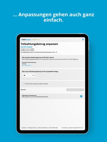 Drei Energie iPad screenshot