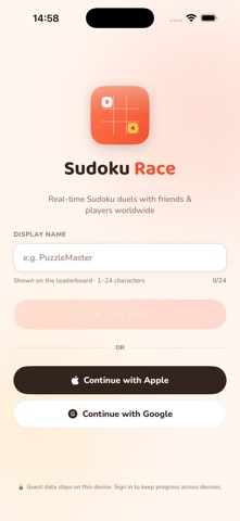 Sudoku Race: Head to Head iPhone screenshot