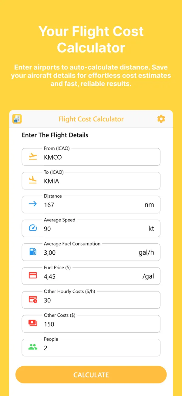 Screenshot #1 pour Flight Cost Calculator
