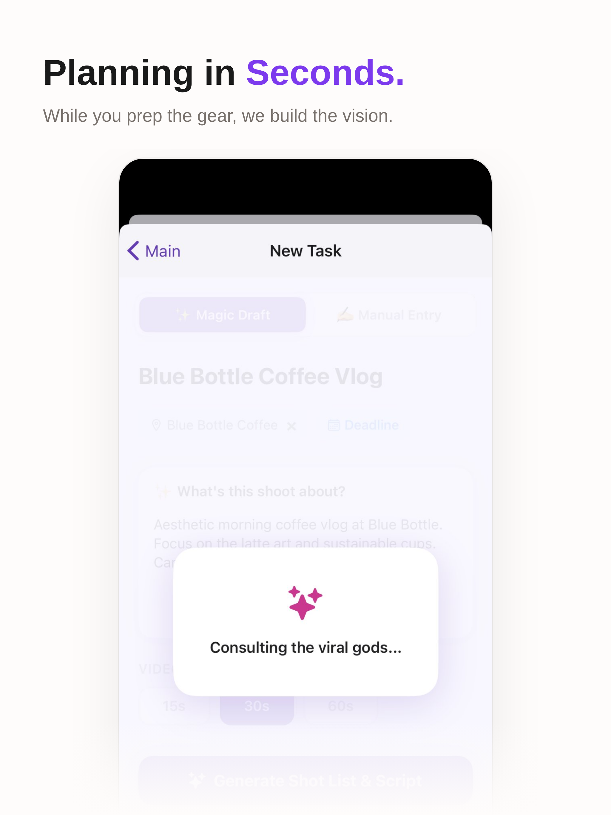 SimplistUGC: Shot List Planner