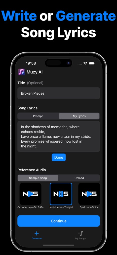 Music Generator Song AI: Muzy - Application Musique | MWM