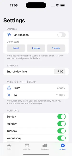 WorkClock — Workday Tracker screenshot 4