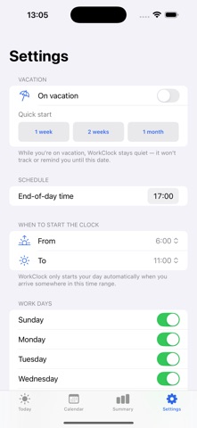 WorkClock — Workday Tracker Screenshot 4 of 4