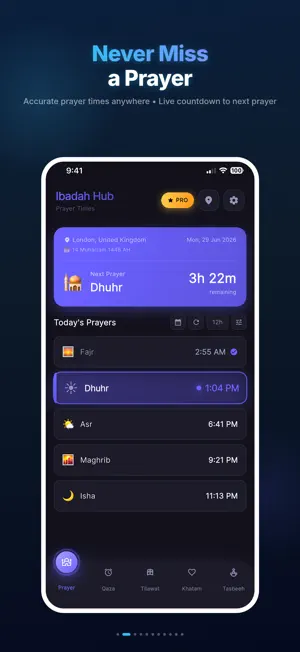 Prayer times + Quran/Azkar app screenshot 2