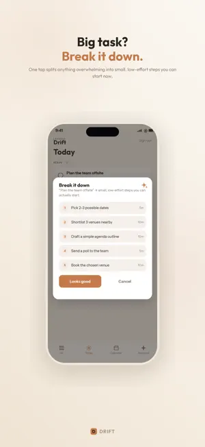 Drift — ADHD Task Manager screenshot 1