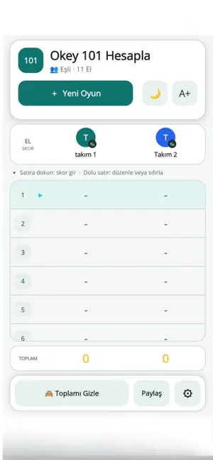 Okey 101 Hesapla screenshot 1