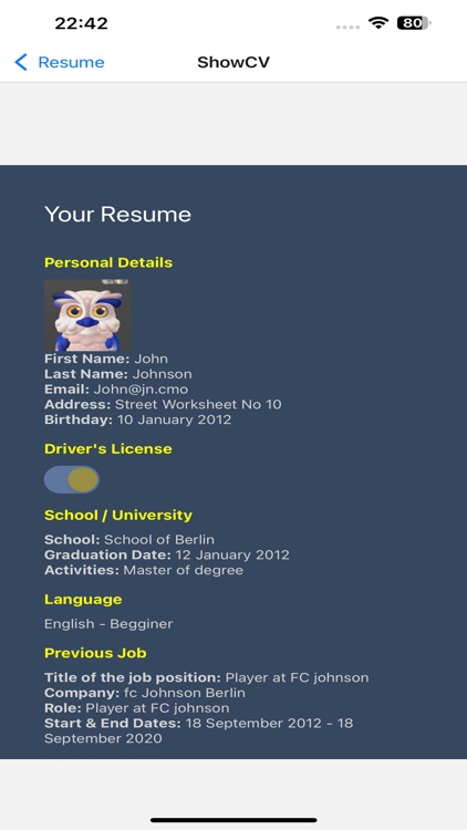 Create Resume App