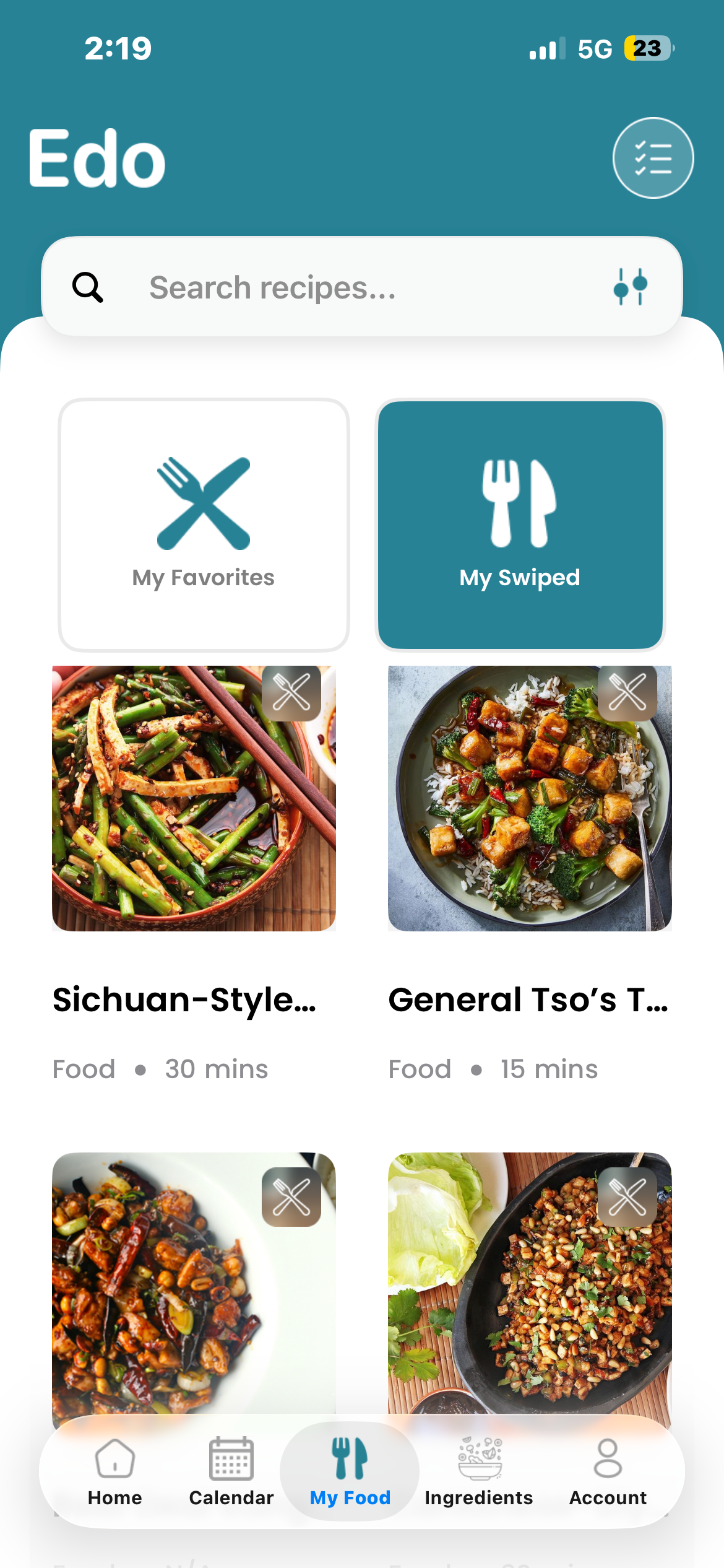 Edo: recipe planner screenshot 2