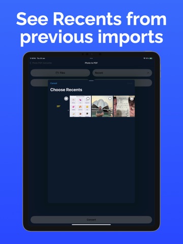 Scan Docs: Photos to/from pdf iPad screenshot