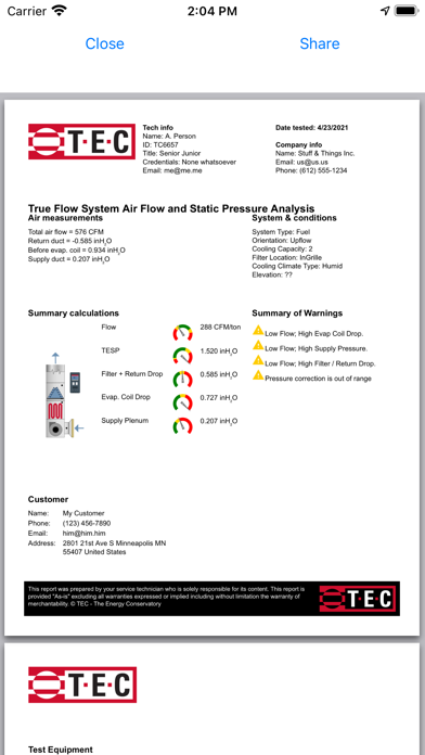 TrueFlow HVAC Air Flow Screenshot