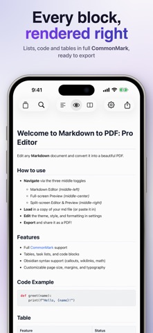 Markdown to PDF: Pro Editor Screenshot 9 of 10