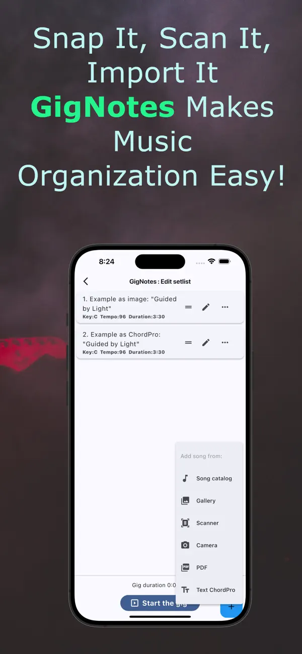 Screenshot #3 pour GigNotes – Songbook & Setlists