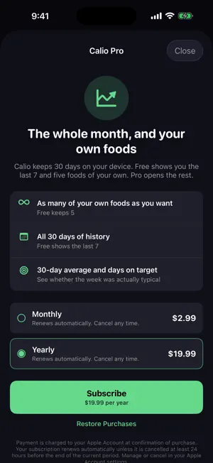 Calio: Calorie & Macros screenshot 4