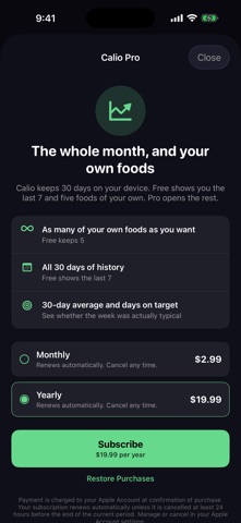 Calio: Calorie & Macros Screenshot 4 of 5