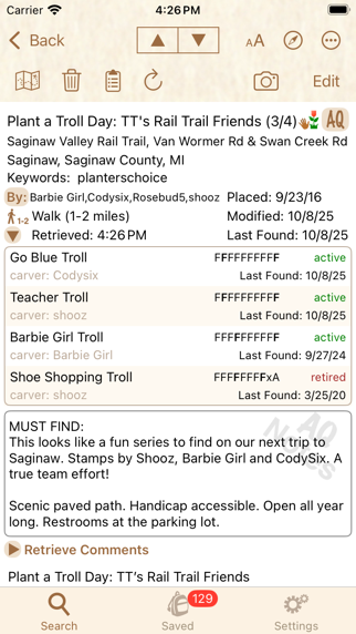 Clue Tracker for Letterboxing iPhone screenshot 5 - Lifestyle app