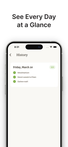 TriDo - 3 Daily Tasks iPhone screenshot
