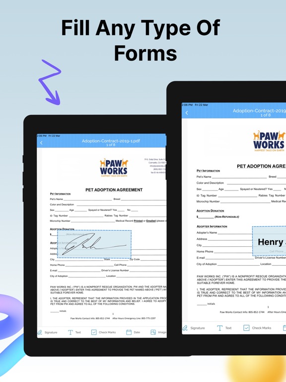 eZy Sign,Scan & Fill Documents iPad screenshot 6 - Business app