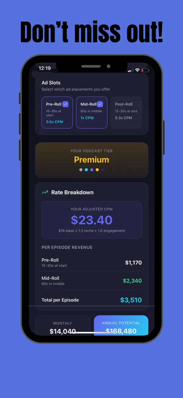 Screenshot #2 pour Podcast Ad Calculator