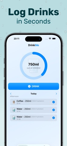 Water Reminder - DrinkMe Screenshot 2 of 5