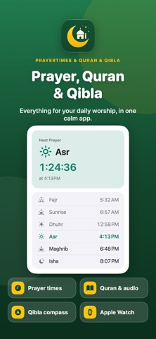 PrayerTimes & Quran & Qibla Screenshot 1 of 6