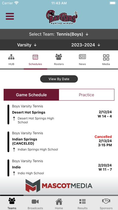 Rancho Mirage Athletics Screenshot