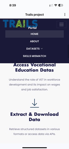 Trails Project Application screenshot
