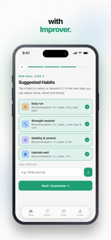 Habit Tracker - Improver iPhone screenshot