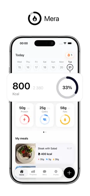 Mera - Calorie Tracker screenshot 1