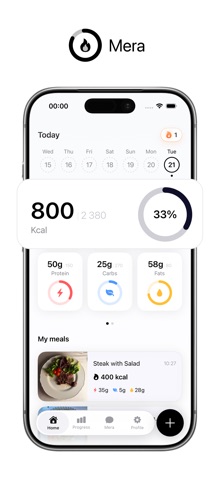 Mera - Calorie Tracker iPhone screenshot