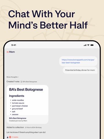 Mem – Your AI Thought Partner iPad screenshot