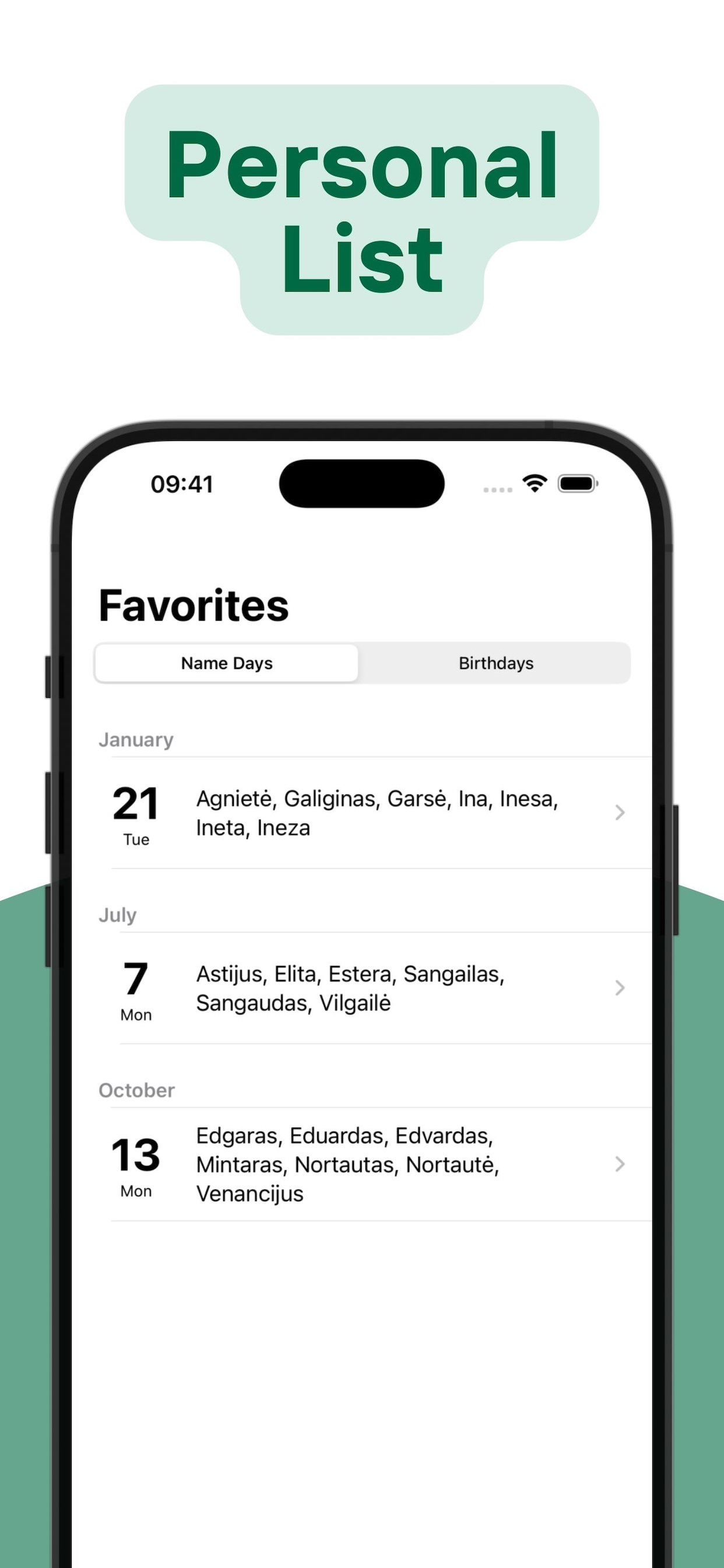 Name Days Lithuania screenshot 3