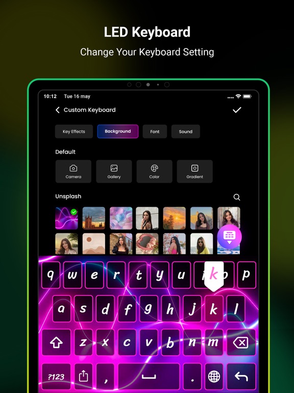Neon LED Keyboard -RGB & Emoji iPad screenshot 3 - Utilities app
