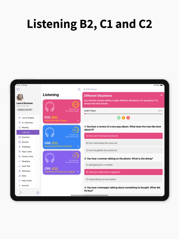 Use of English PRO iPad screenshot
