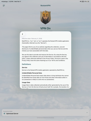 RostamVPN - Unlimited Fast VPN iPad screenshot