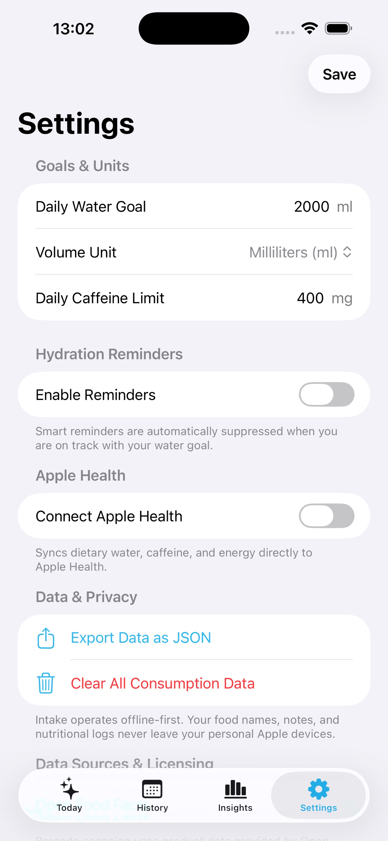Screenshot 3 of Intake: Water & Food Tracker