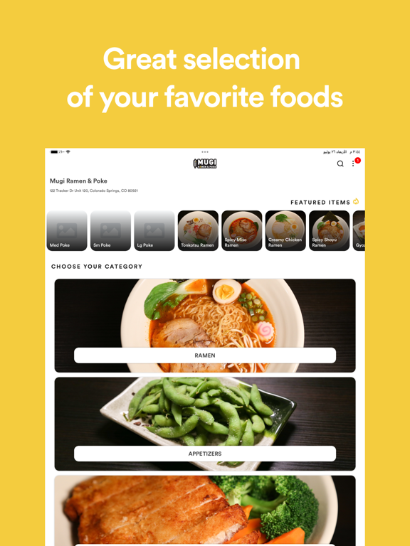 Mugi Ramen and Poke iPad screenshot 2 - Food & Drink app